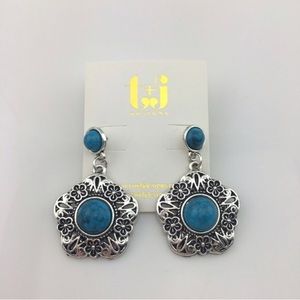 Blue stone earrings